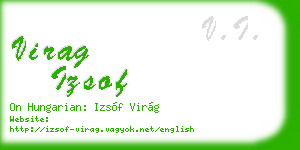 virag izsof business card